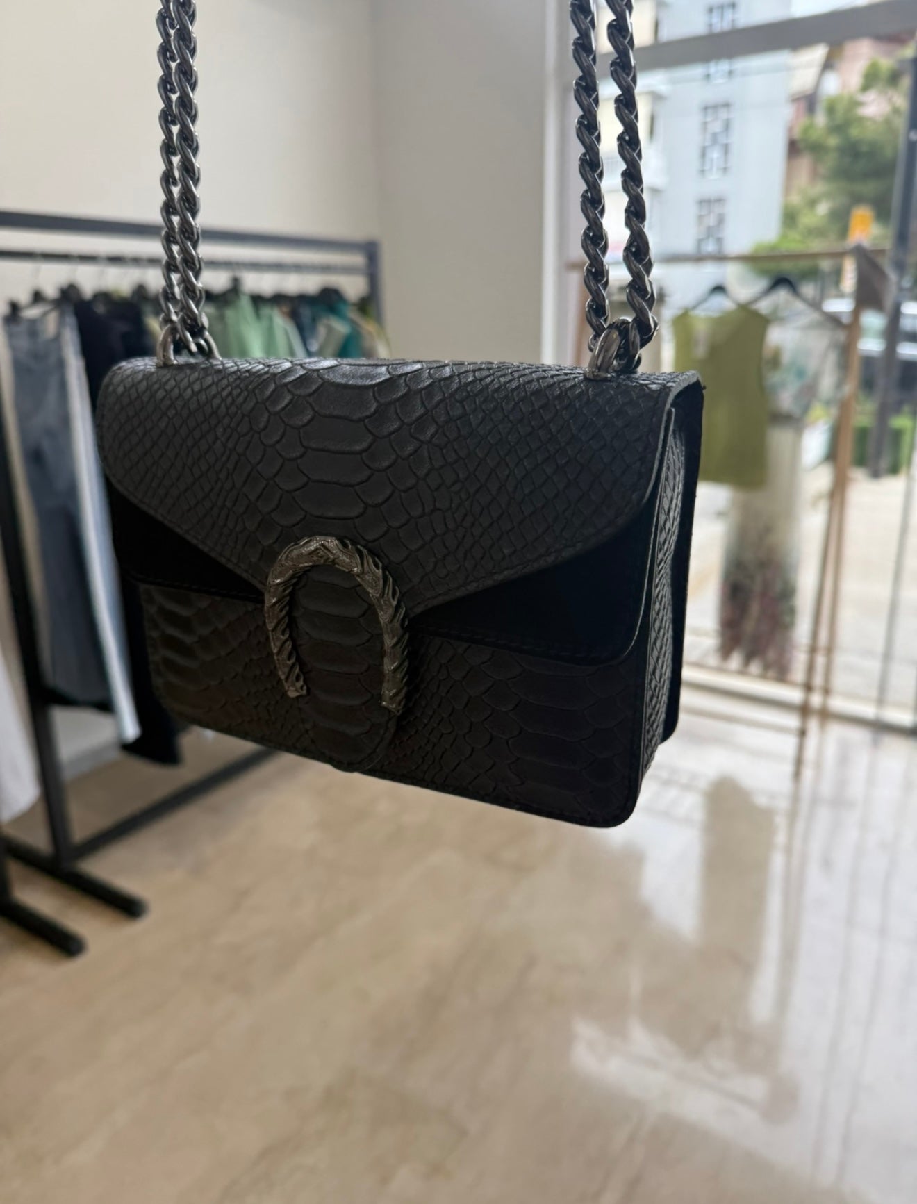 Snake δερμάτινη τσάντα medium