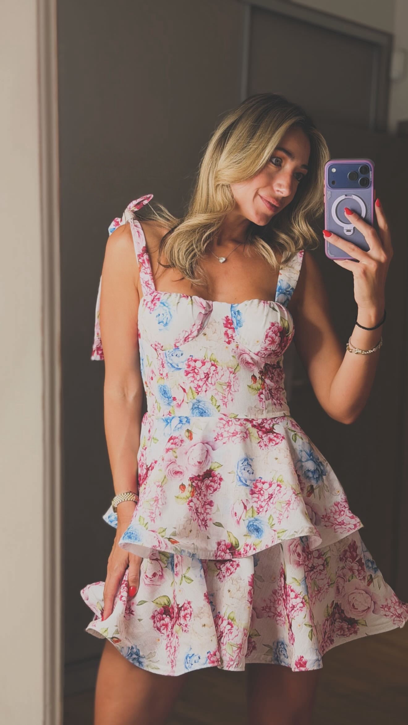 Floral mini φόρεμα