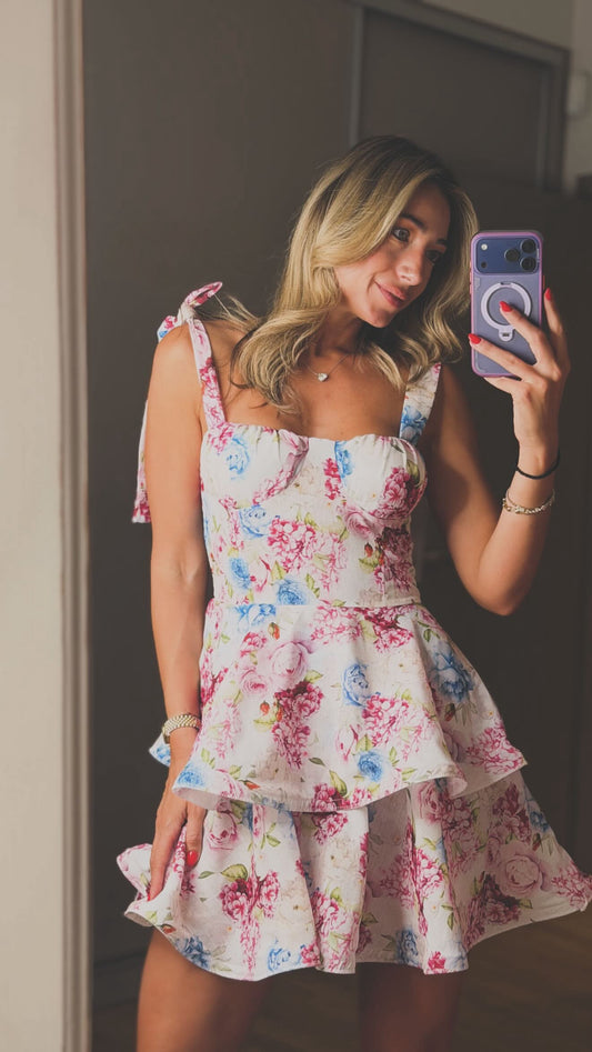 Floral mini φόρεμα
