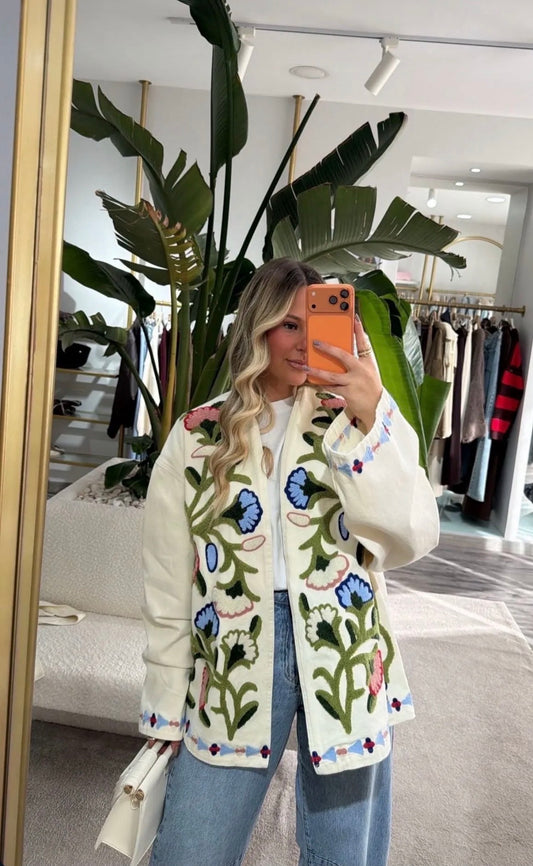 Τζάκετ με ζώνη botanical