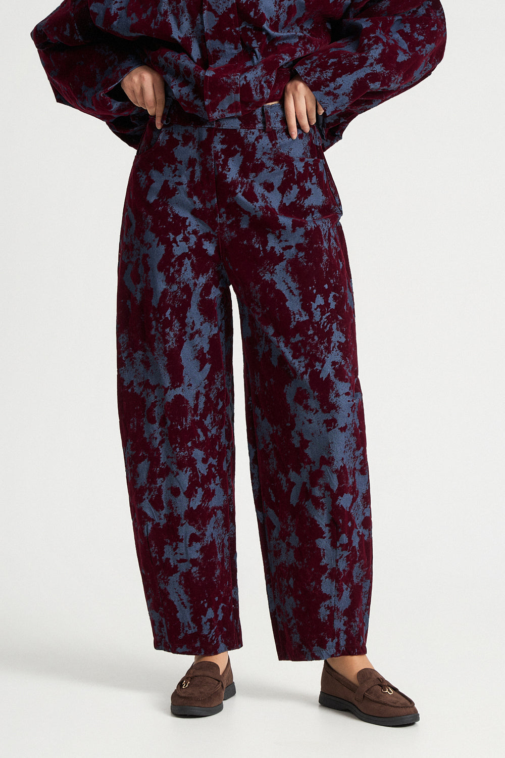 Παντελόνι δίχρωμο velvet