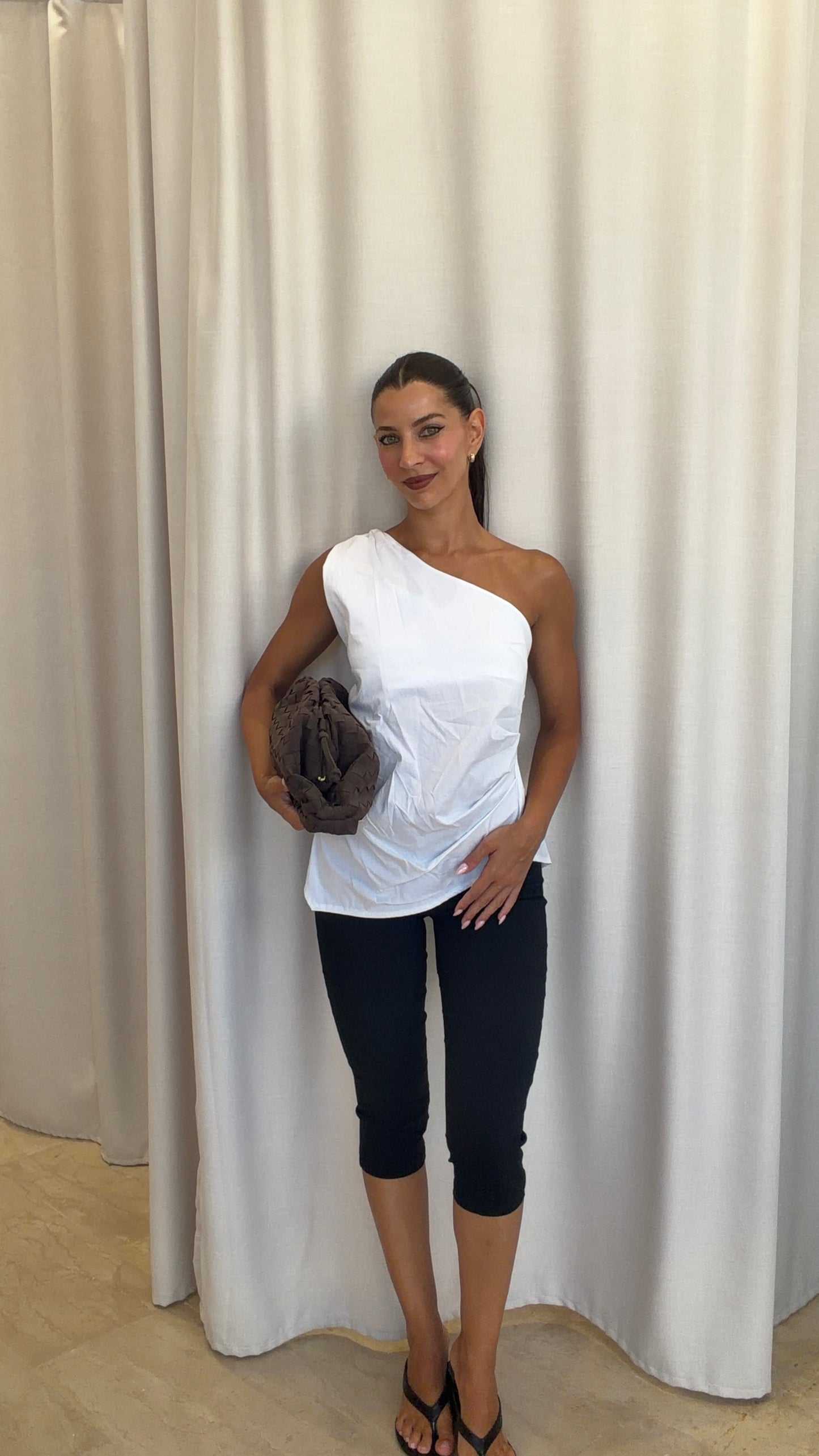 Μπλούζα One Shoulder με Σούρες