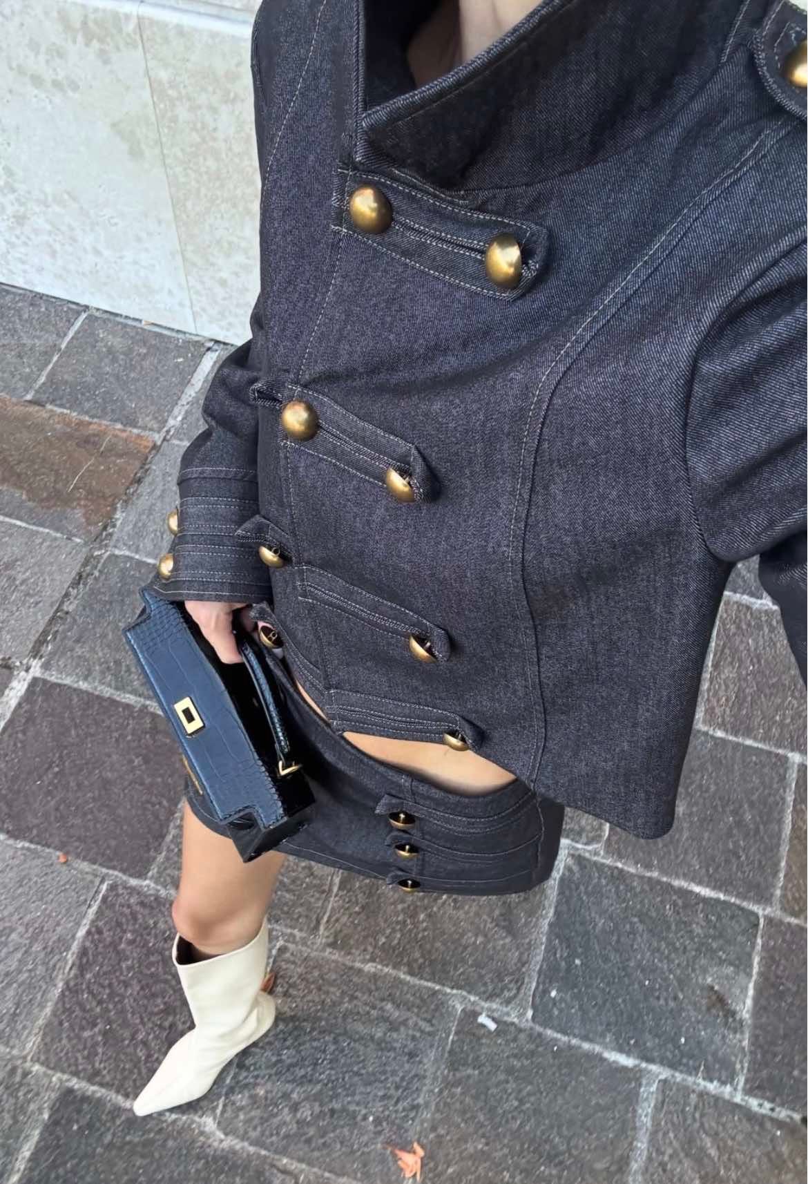 Lumina Denim Military Σετ Τζάκετ & Φούστα