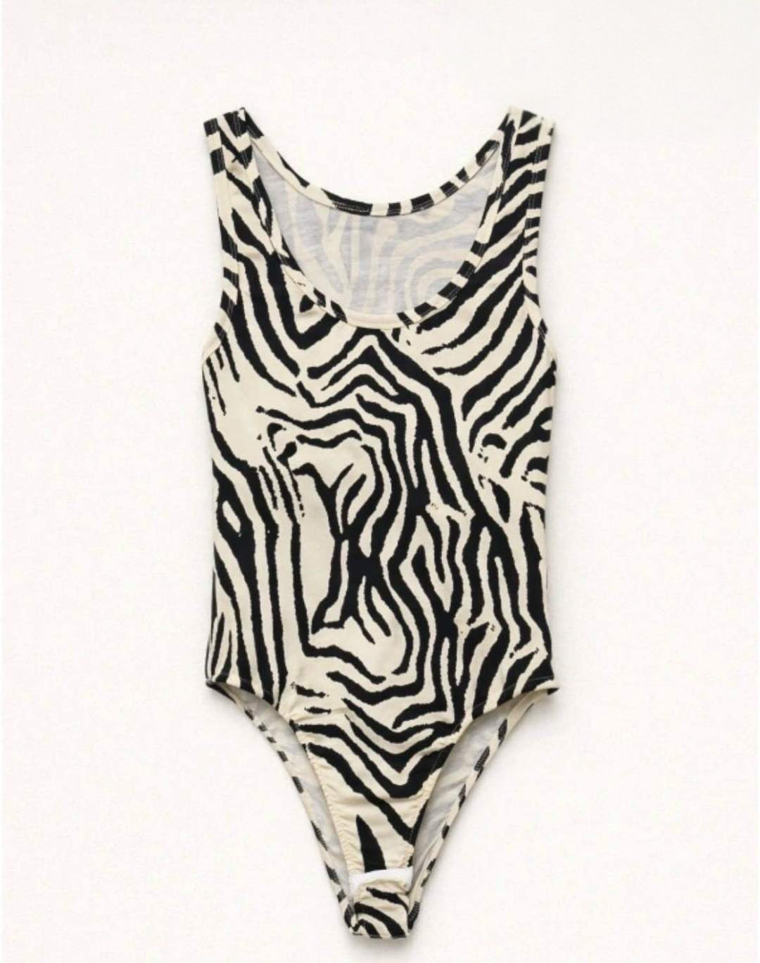 Lumina Zebra Print Κορμάκι Αμάνικο