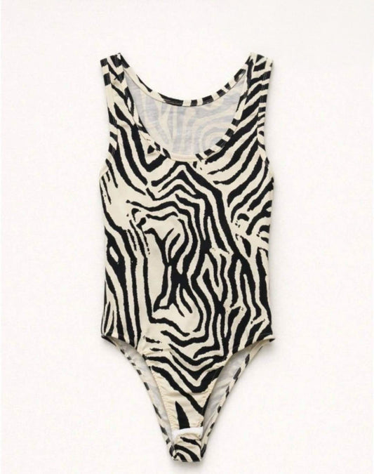 Lumina Zebra Print Κορμάκι Αμάνικο