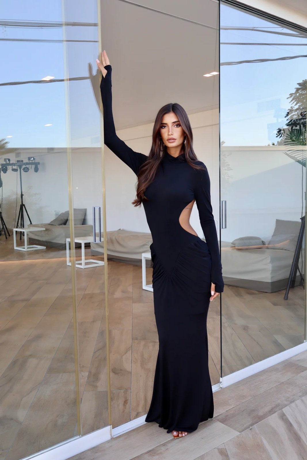 Μακρυμάνικο φόρεμα με βάτες