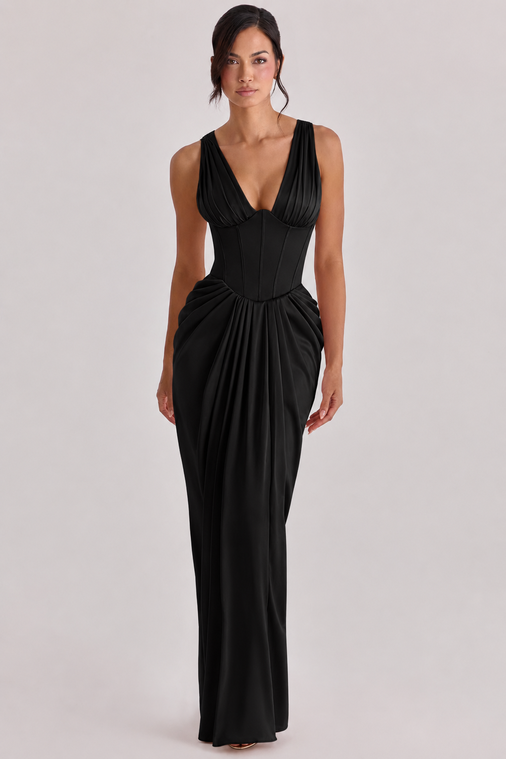 Maxi Φόρεμα με Κορσέ Draped