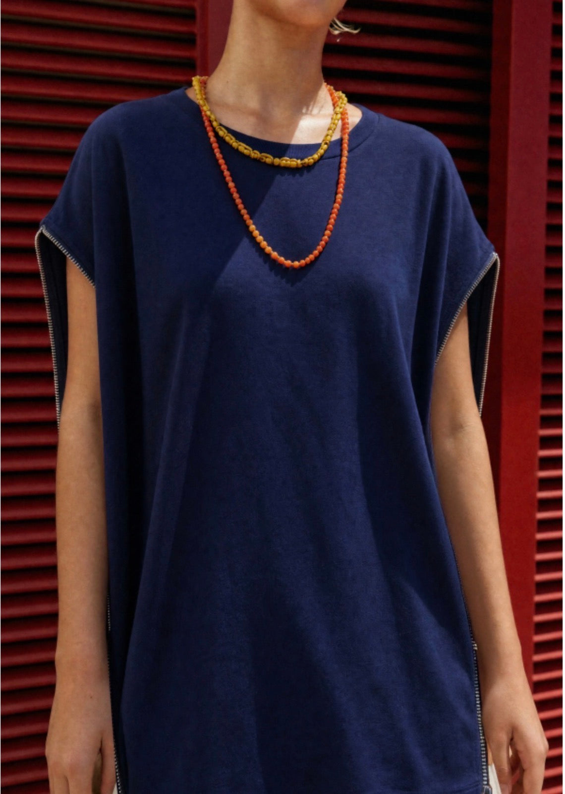 Lumina Μπλούζα Oversized με Φερμουάρ στα Πλαϊνά