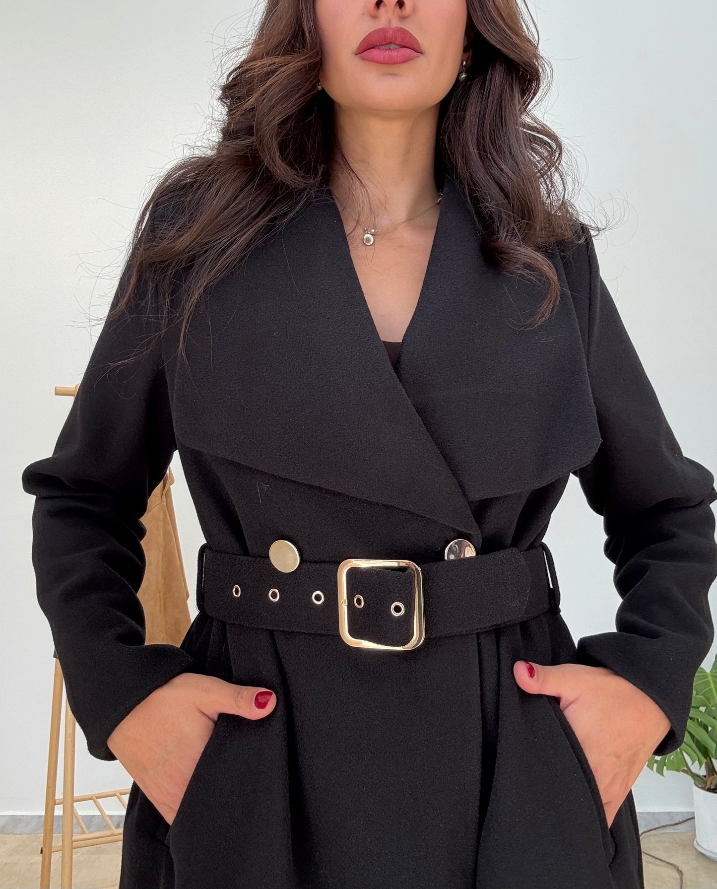 Παλτό μακρύ με ζώνη