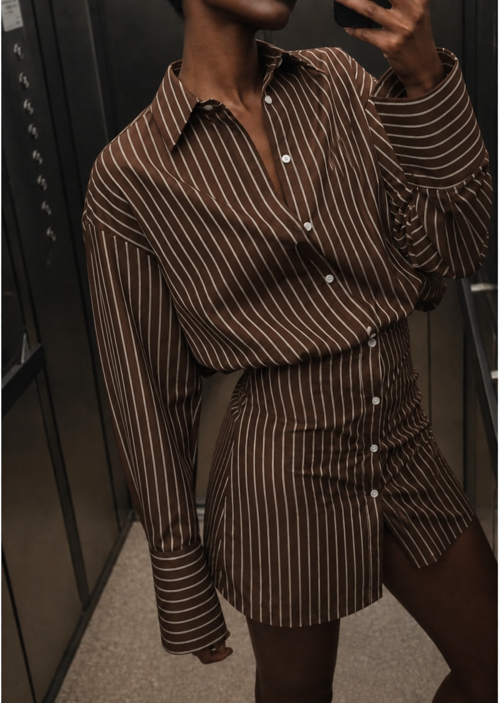 Lumina Camille Striped Shirt Dress