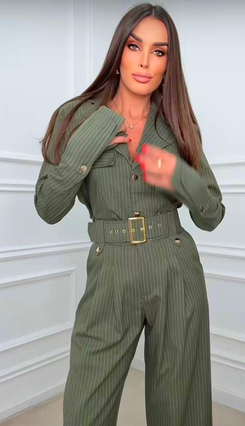 Σετ πουκάμισο και παντελόνι με ζώνη