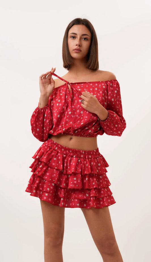 Σετ crop top και φούστα