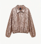 Lumina bomber jacket με παγιέτες μπρονζέ