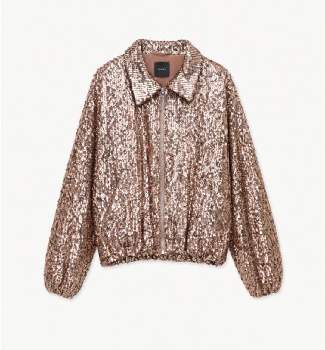 Lumina bomber jacket με παγιέτες μπρονζέ