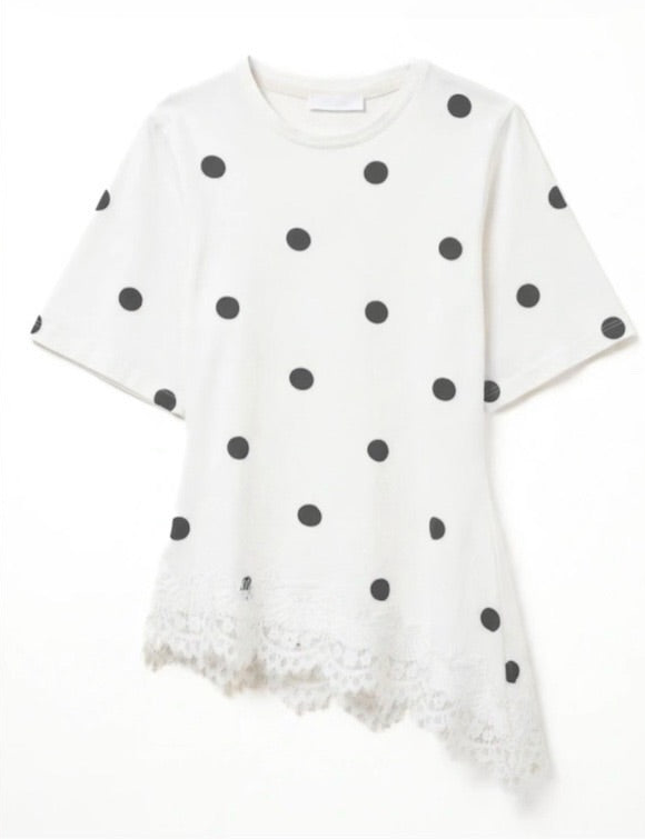 T-shirt Polka Dot with Lace - Lumina