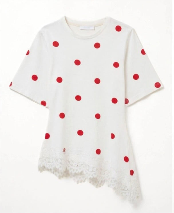 T-shirt Polka Dot with Lace - Lumina