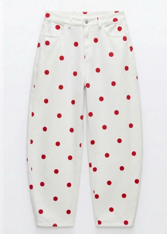 Lumina Polka Dot Παντελόνι με Πουά Σχέδιο