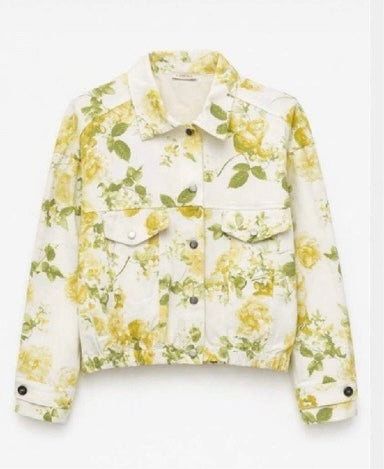 Τζάκετ λευκό με λουλούδια Lumina