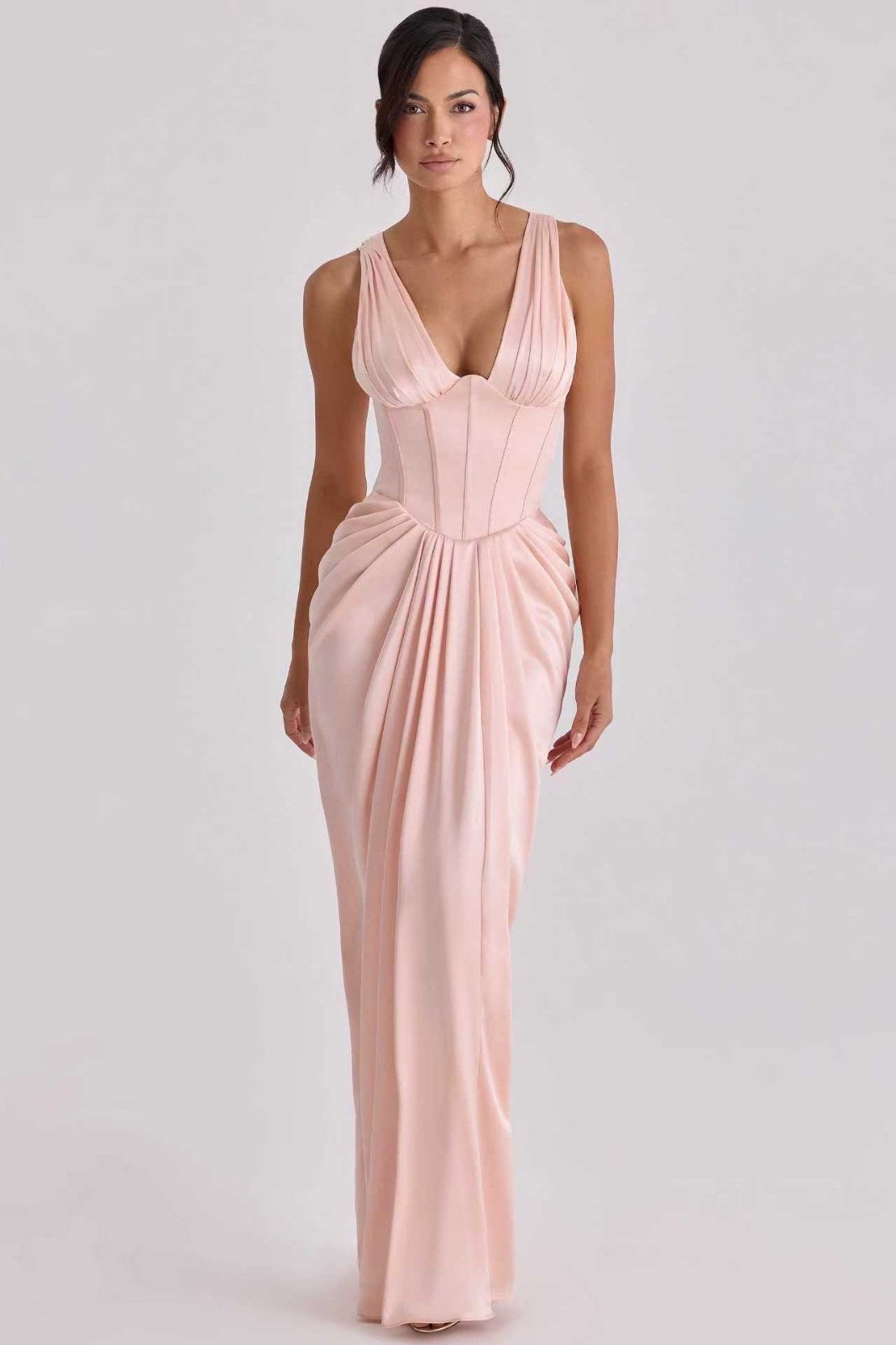 Maxi Φόρεμα με Κορσέ Draped