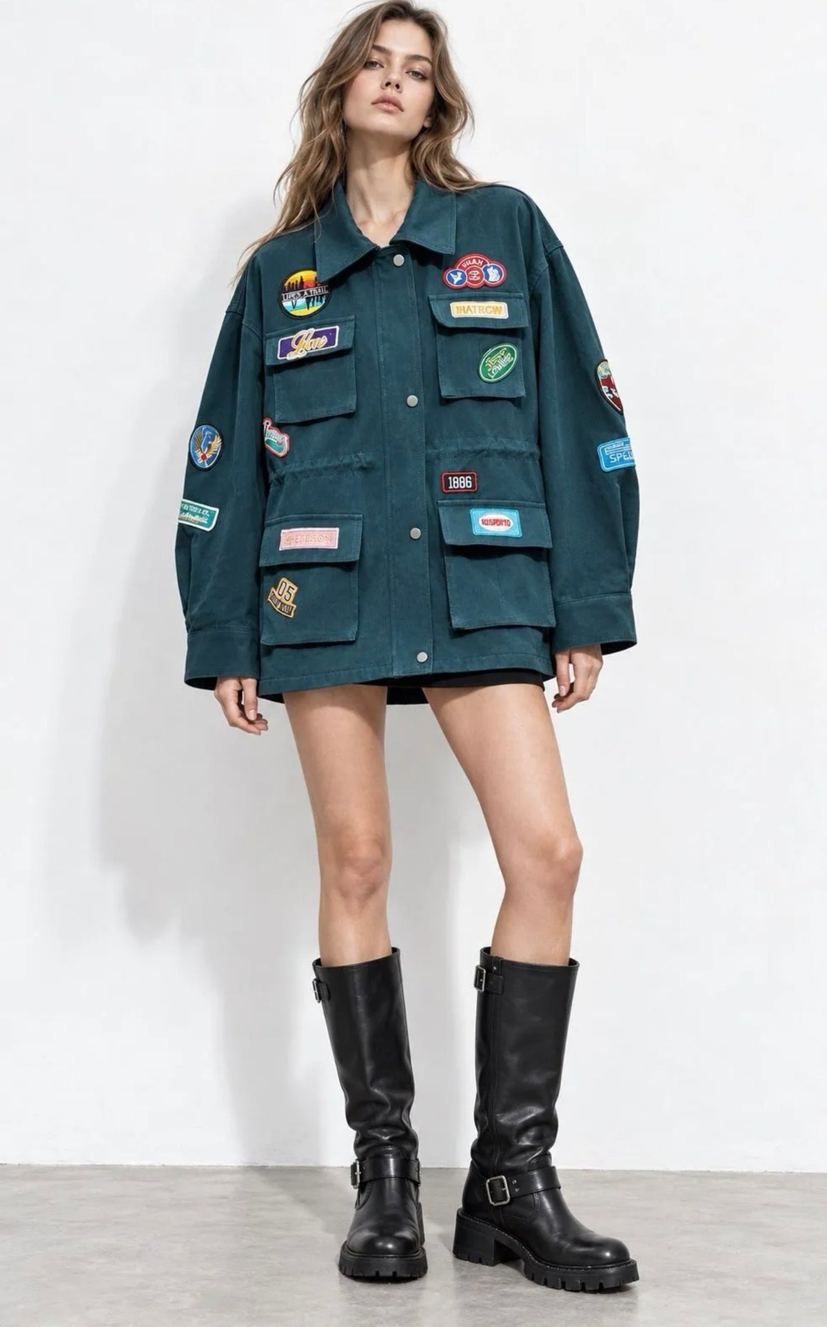 Oversized jacket με patches