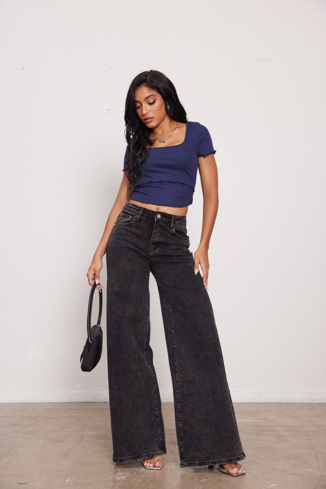 Wide leg ελαστικό τζιν