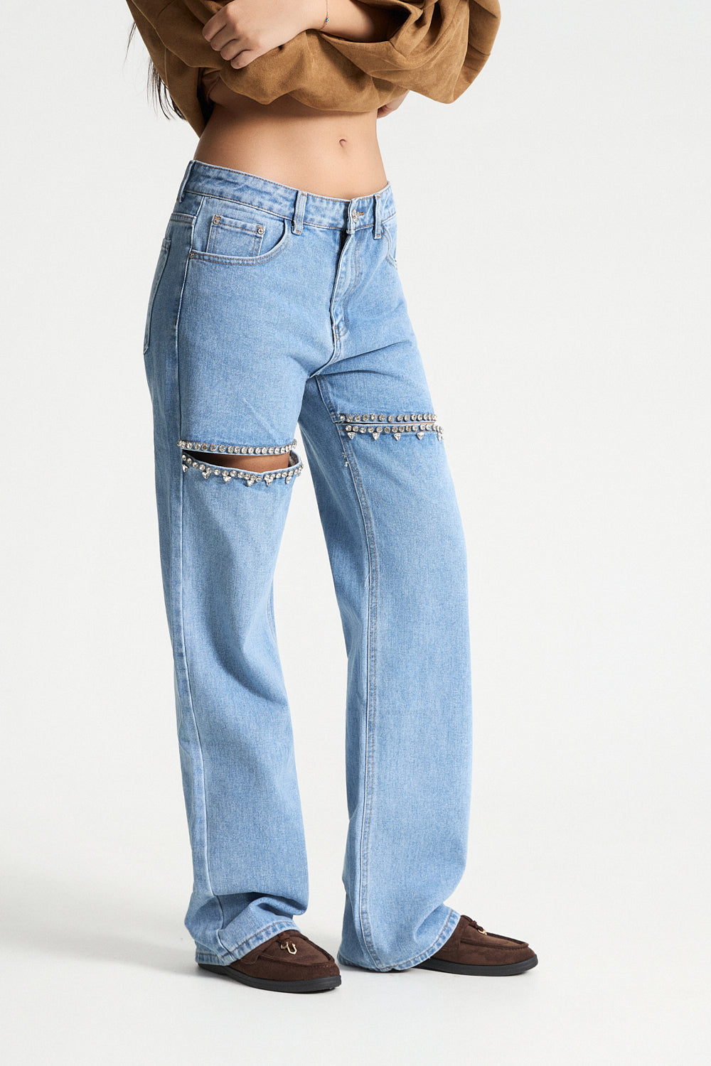 Τζιν με κόψιμο και στρας