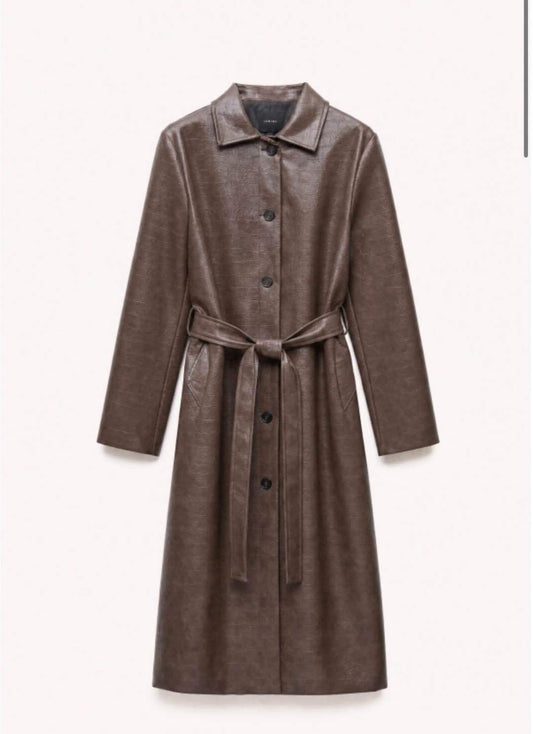Lumina Élise Faux Leather Trench Coat