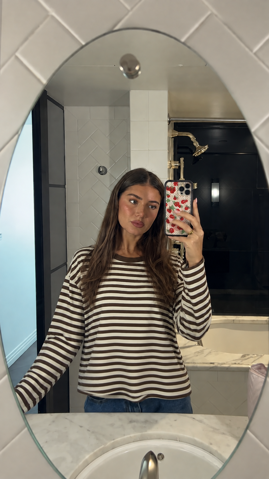 Ριγέ Μπλούζα Μακρυμάνικη Oversized
