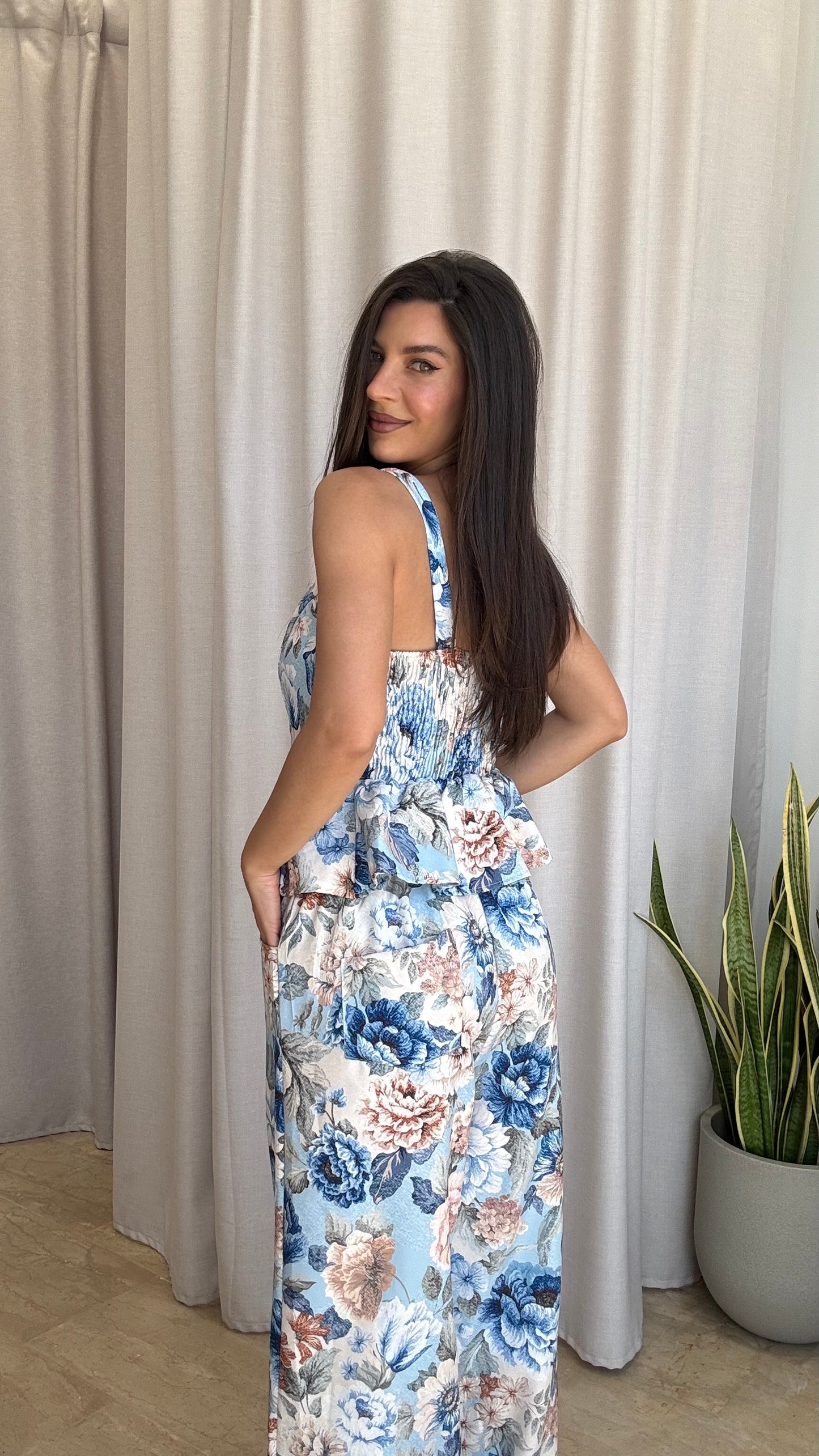 Σετ floral top & παντελόνι