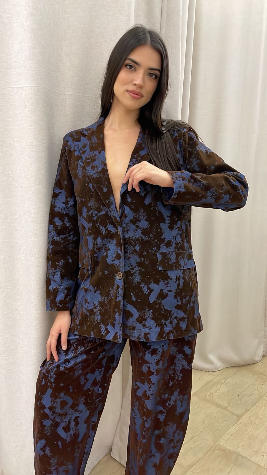 Σακάκι velvet δίχρωμο