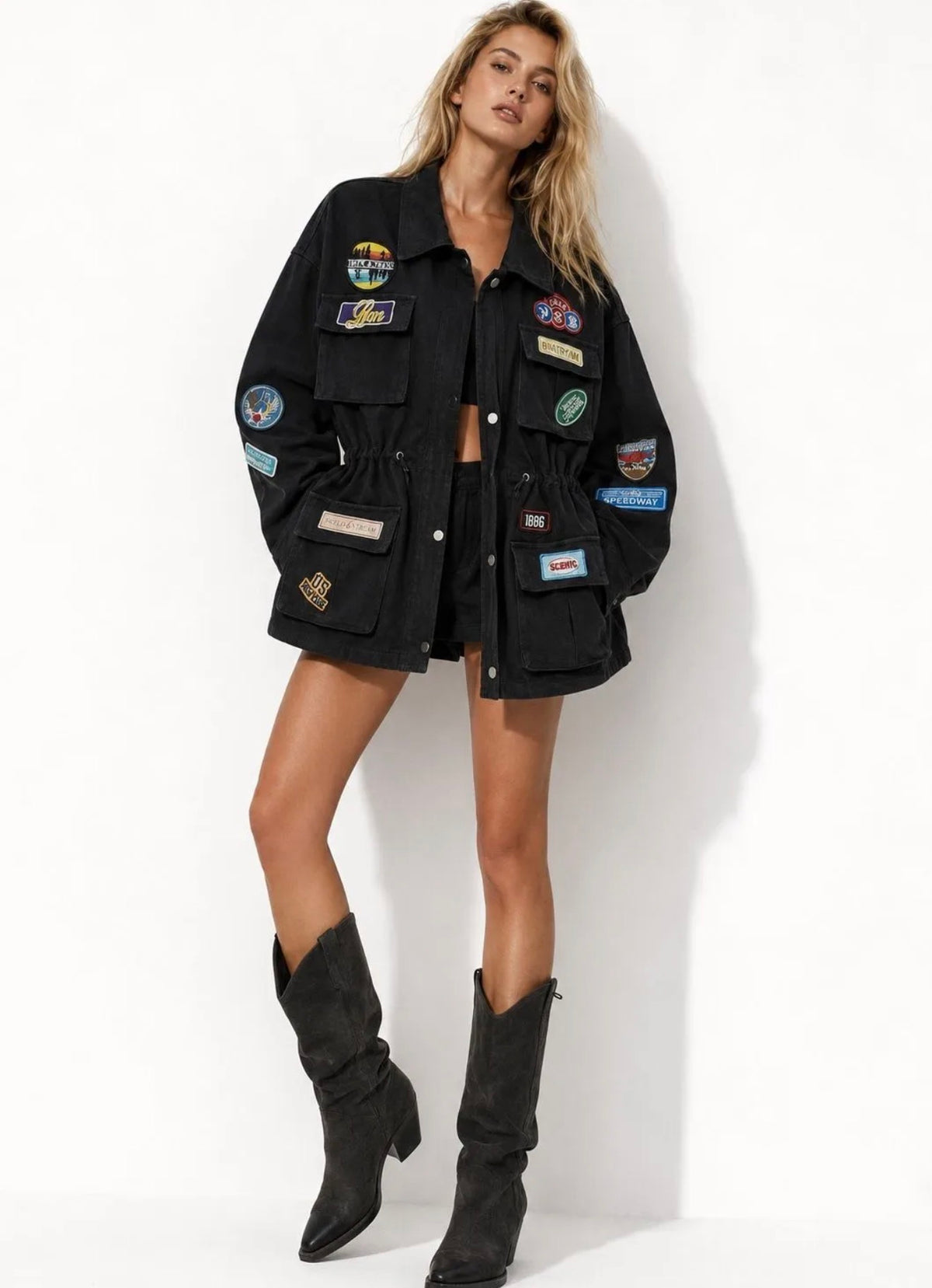 Oversized jacket με patches