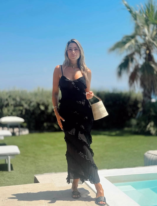 Μάξι φόρεμα με βολάν