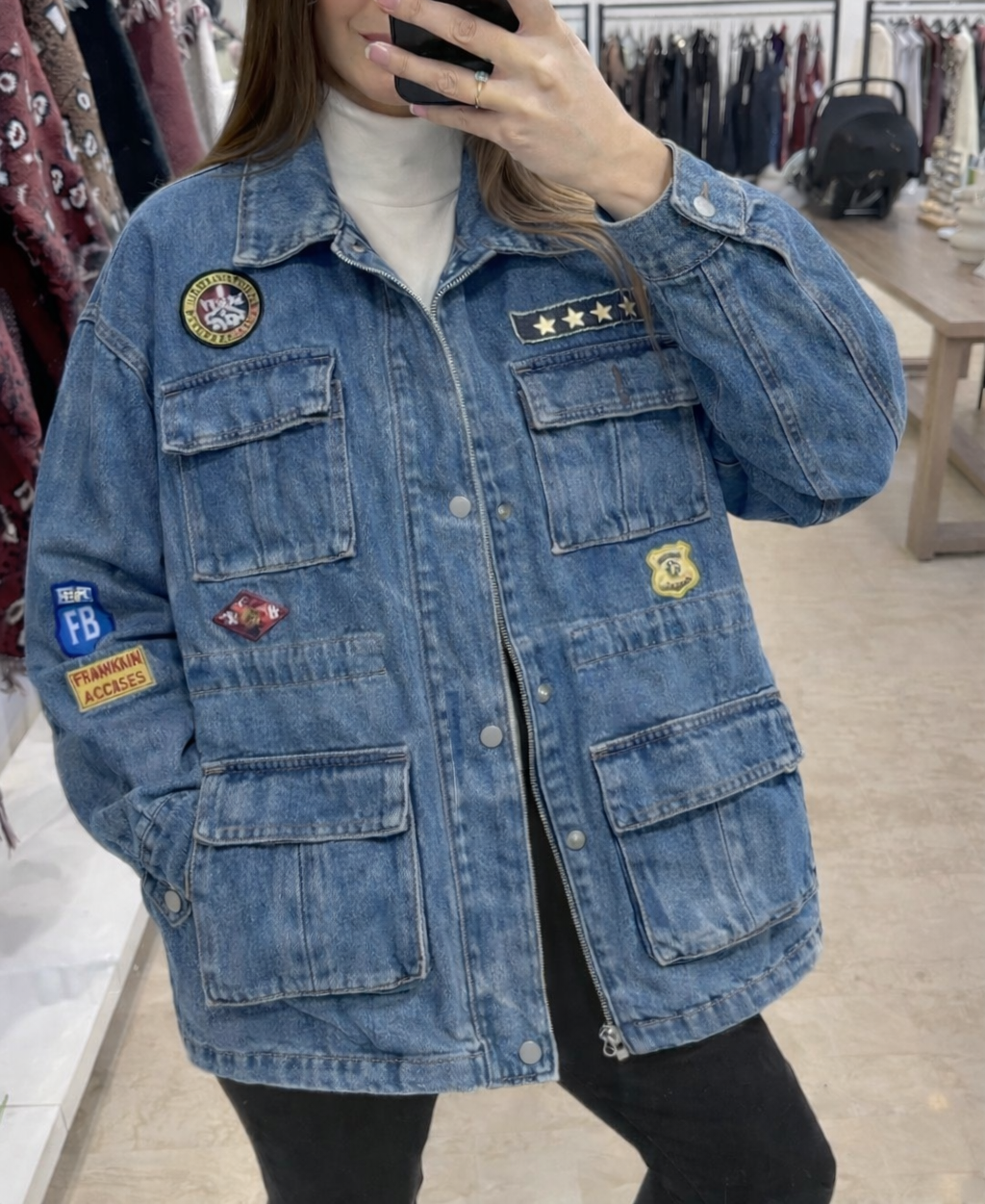 Spring Oversized jacket με patches