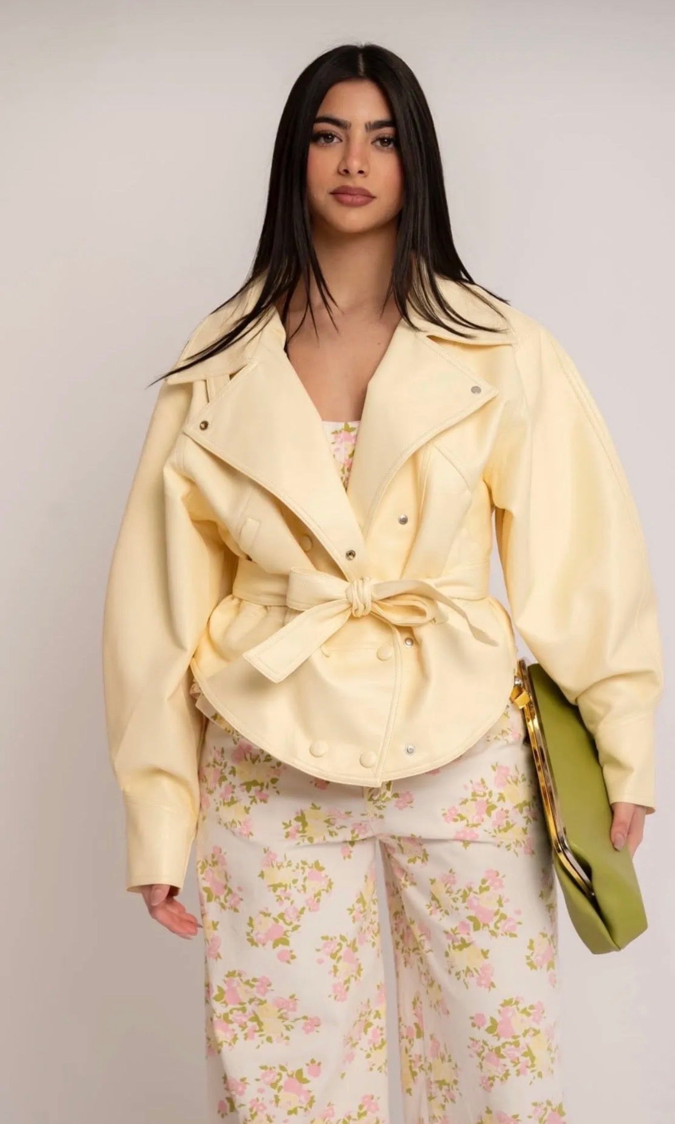 Δερματίνη τζάκετ με ζώνη