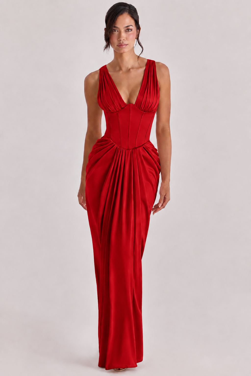 Maxi Φόρεμα με Κορσέ Draped