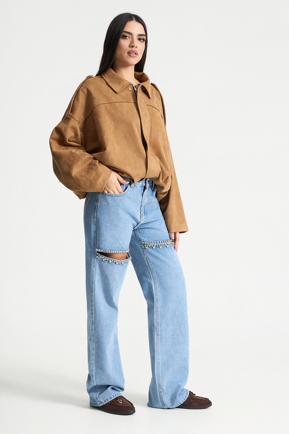 Τζιν με κόψιμο και στρας