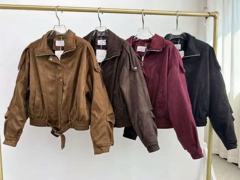 Σουέντ bomber τζάκετ με εσωτερική γούνα