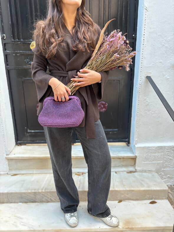 Azur clutch Πλεκτό χειροποίητο clutch