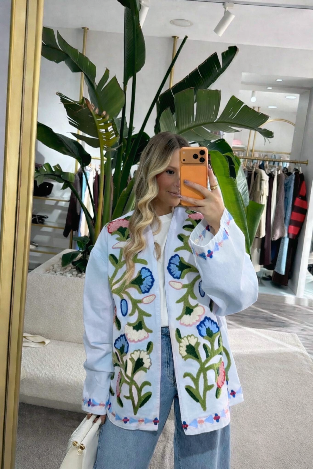 Τζάκετ με ζώνη botanical