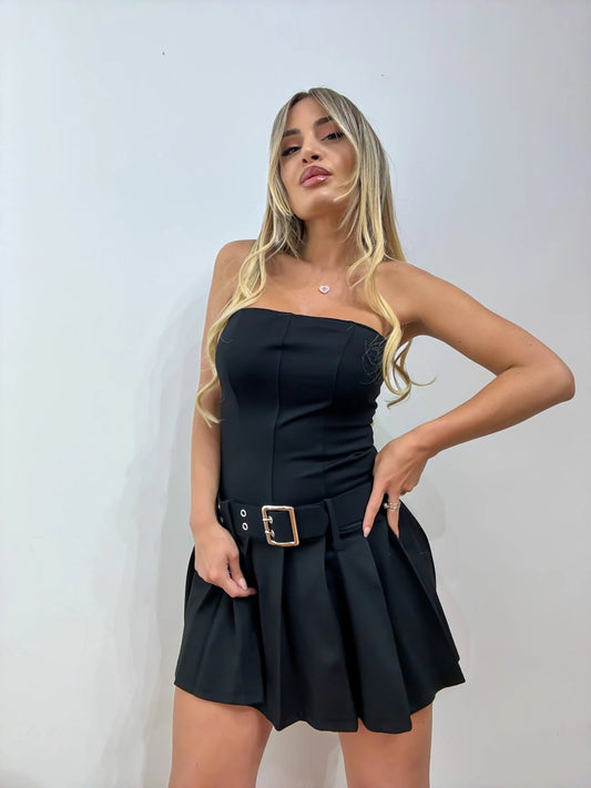 Στράπλες φορέμα με πιέτες