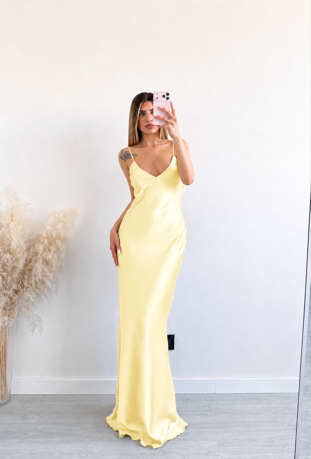 Maxi Satin Φόρεμα με Τιράντες