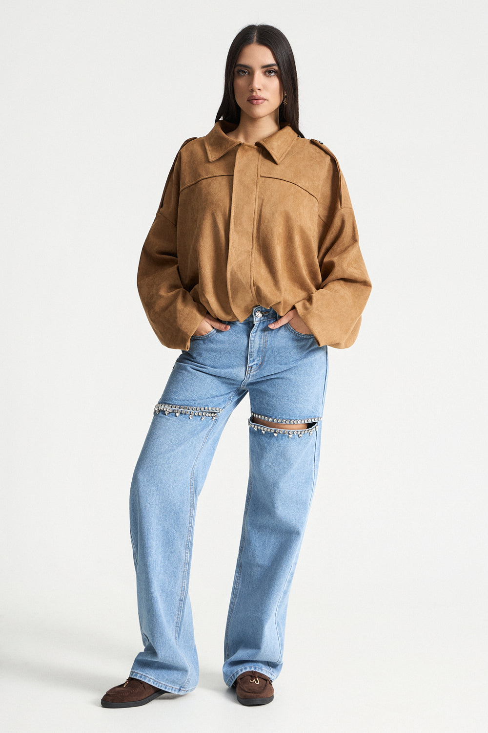 Τζιν με κόψιμο και στρας