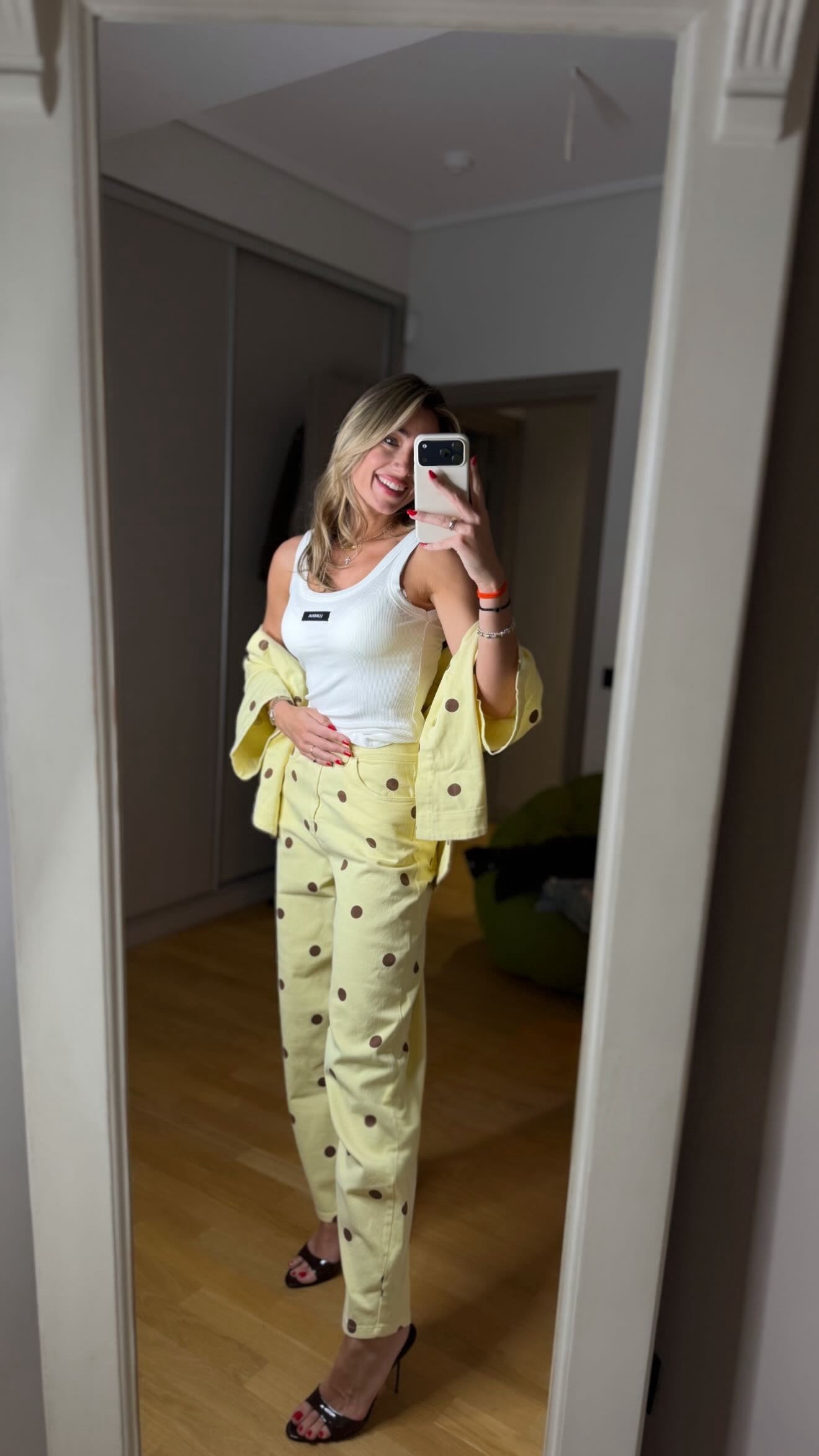 Lumina Polka Dot Παντελόνι με Πουά Σχέδιο