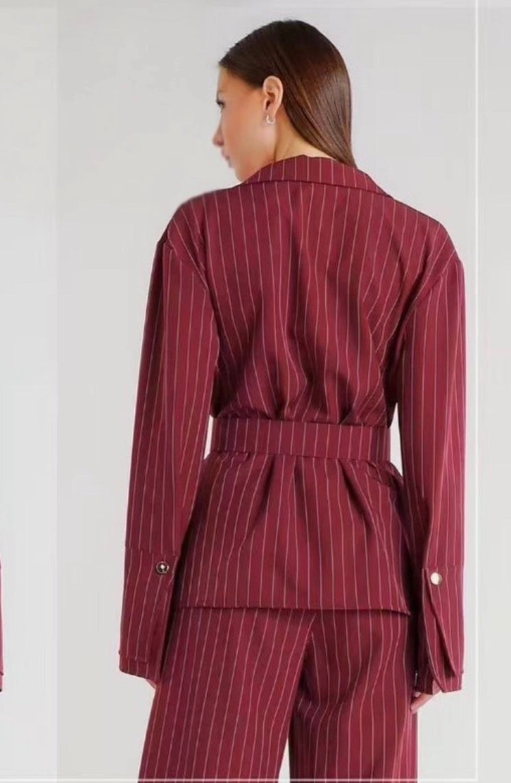 Σετ πουκάμισο και παντελόνι με ζώνη