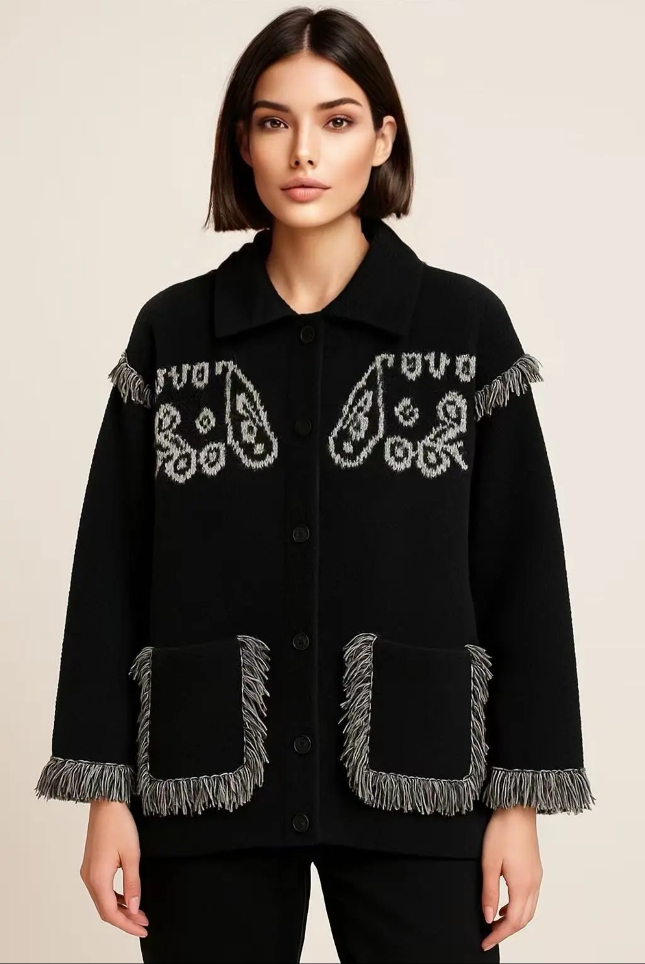 Ζακέτα bandana με κουμπιά