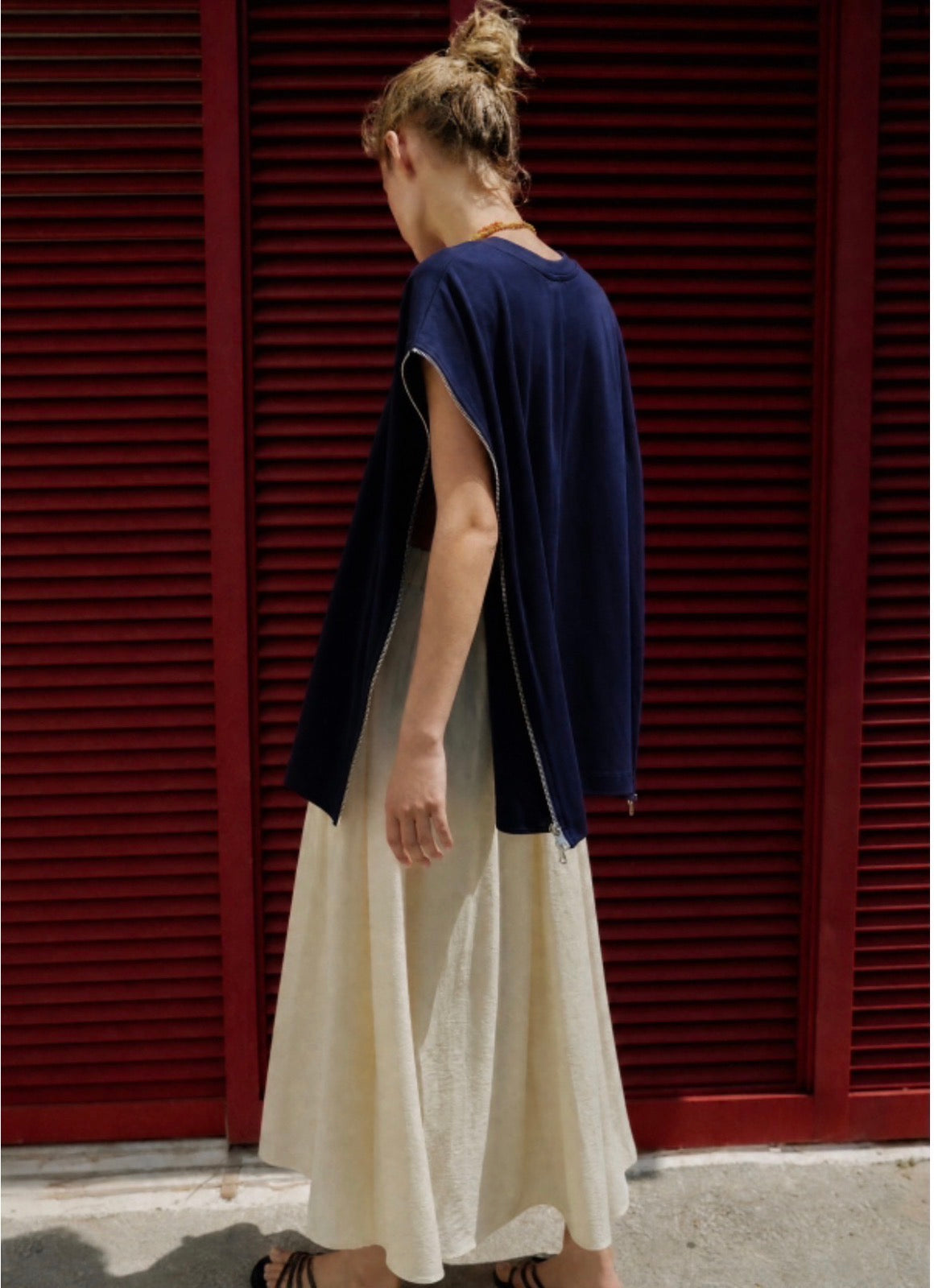 Lumina Μπλούζα Oversized με Φερμουάρ στα Πλαϊνά