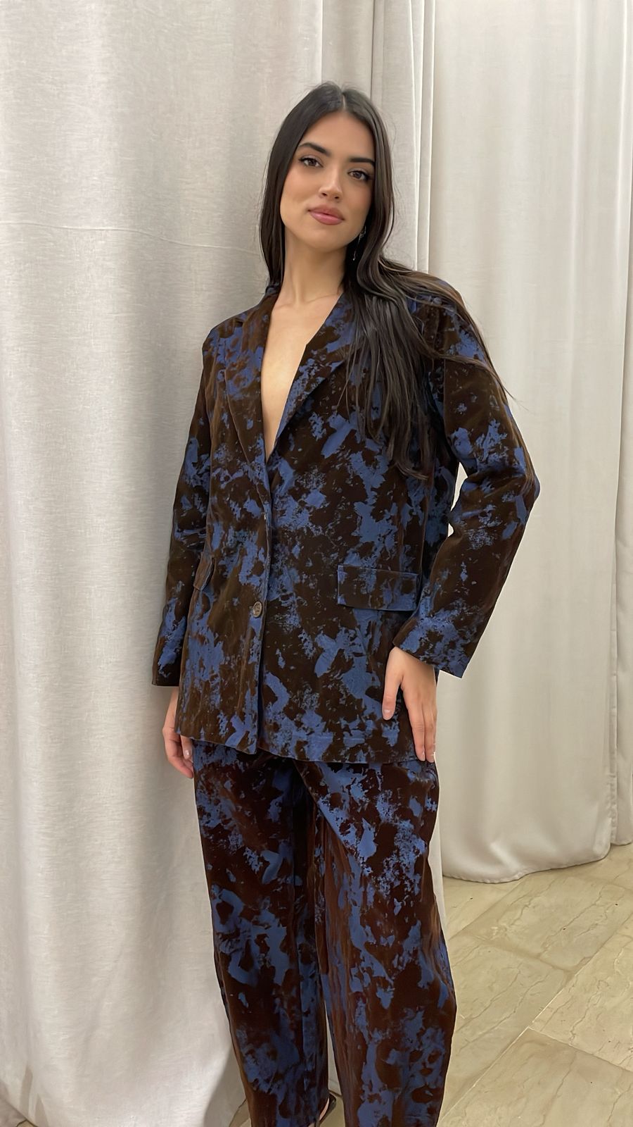 Σακάκι velvet δίχρωμο