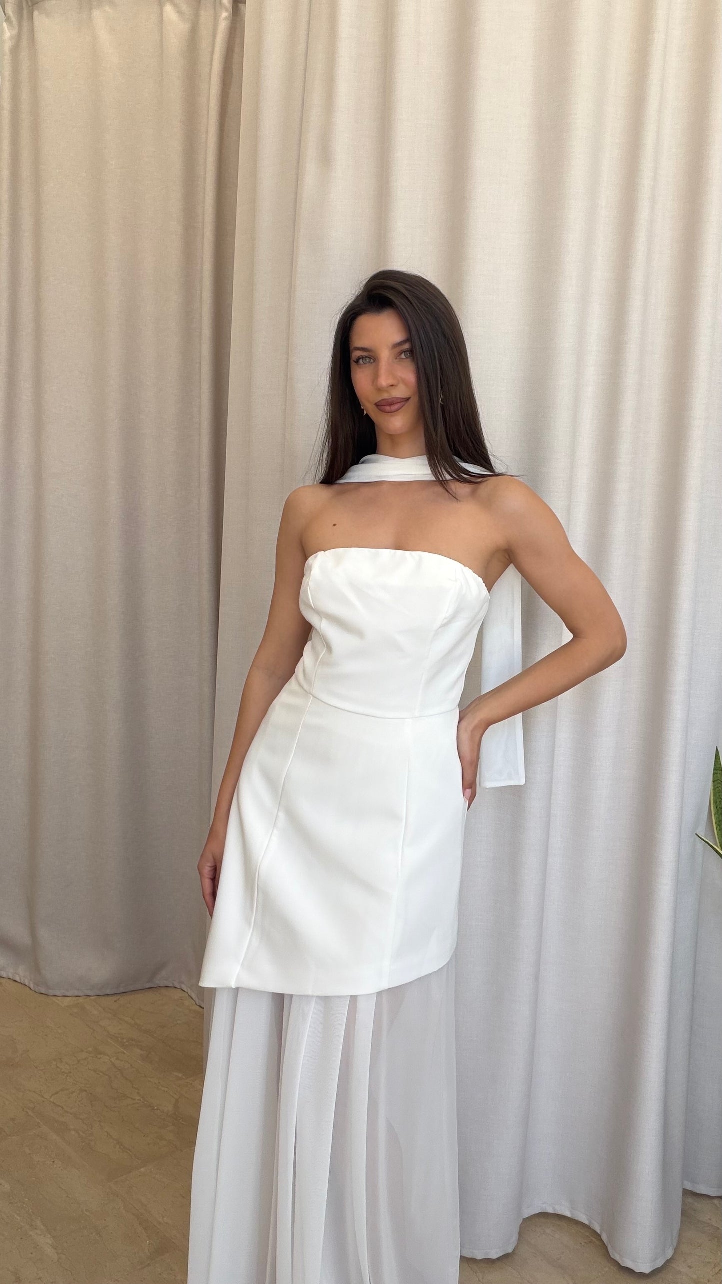Lumina φόρεμα strapless με αποσπώμενη φούστα