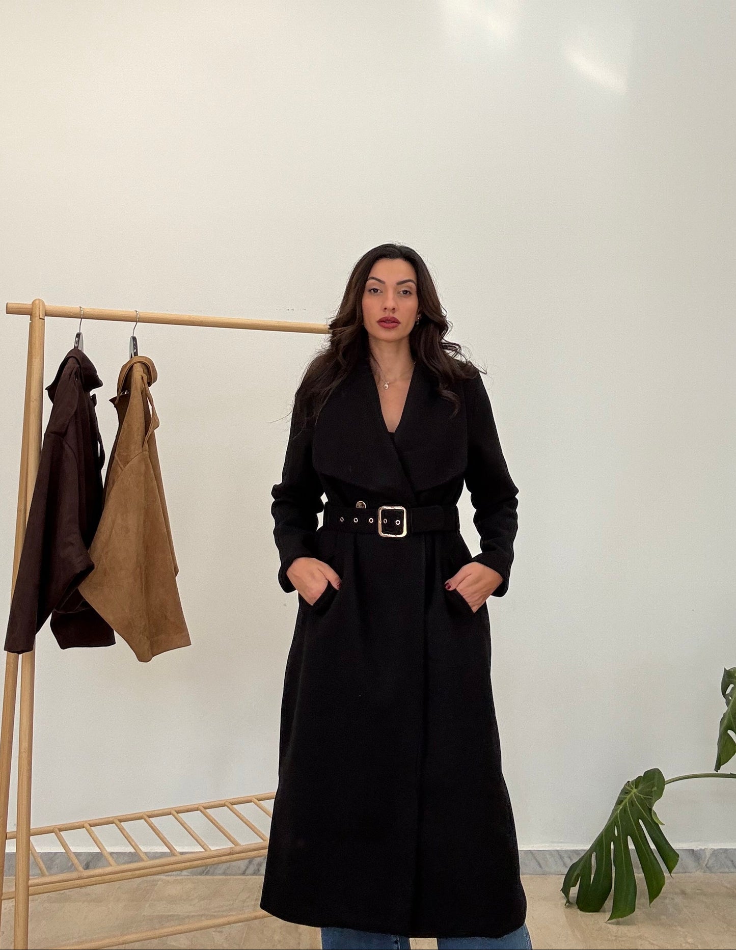 Παλτό μακρύ με ζώνη