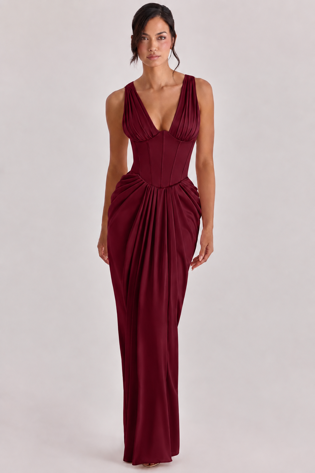 Maxi Φόρεμα με Κορσέ Draped